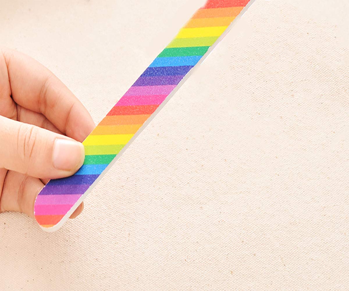 Nail File 10 PCS Professional Double Sided 100/180 Grit Nail Files Emery Board Colorful Manicure Pedicure Tool and Nail Buffering Files