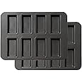 Gurlideo Mini Bread Pan Carbon Steel Cake Bread Mold Baking Pan Financier Baking Pan 8-Cavity for Oven Baking Mini Bars, Granola Bar Cornbread(Black)