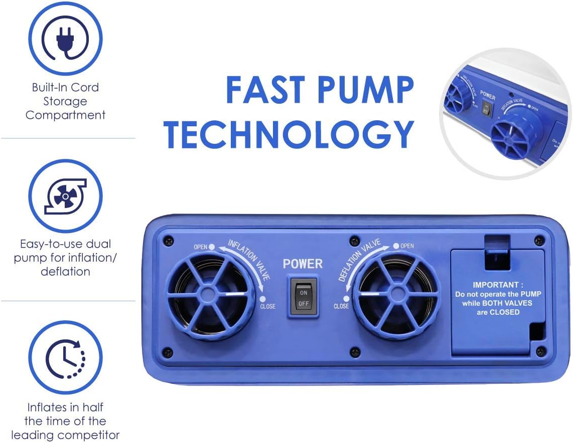 EnerPlex Premium Dual Pump Luxury Queen Size Air Mattress Airbed with Built in Pump Raised Double High Queen Blow Up Bed for Home Camping Travel 2-Year Warranty: Kitchen & Dining
