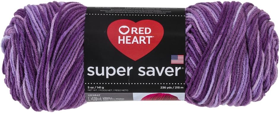 Red Heart Super Saver Economy Yarn, Purple Tones (E300.0546)