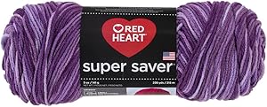 Red Heart Super Saver Economy Yarn, Purple Tones (E300.0546)