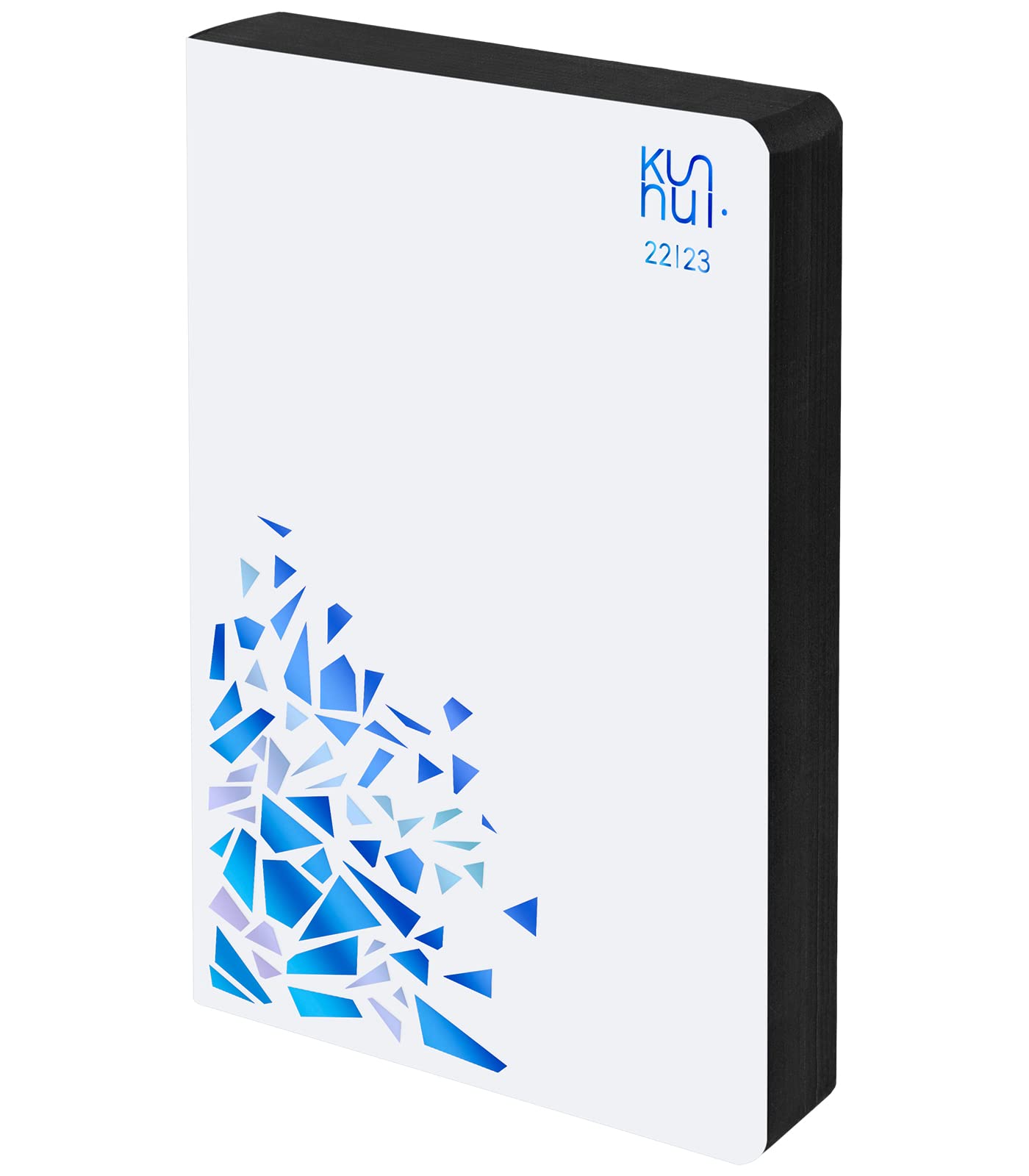 Calendar 2022 2023 - Bonded Leather - Arctic Crystal - Day Page - A5-15 x 21 cm - Language: Spanish - English - 2 Tabs and Stickers - Kunnui