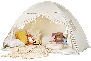 jiangcha Twin Bunk Bed Tent Canopy for Playhouse, Indoor Portable Foldable Privacy Shelter with Breathable Starry Canopy for 