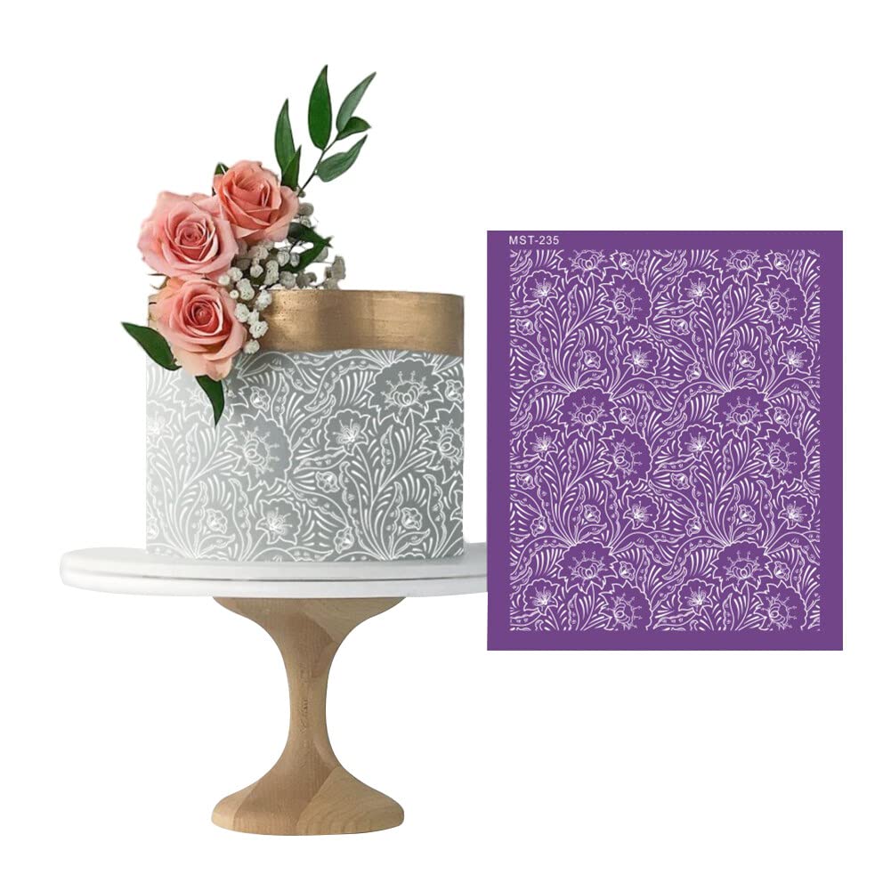 Uposao Cake Embossing Stencils Floral Templates for Buttercream, Fondant, and Airbrushing