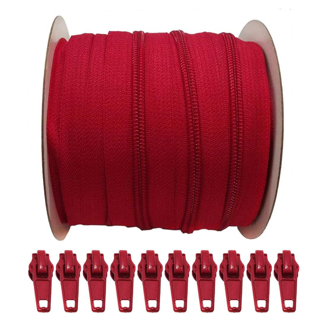 20 Meters Nylon Zipper Roll #3, with 25 Automatic Metal Cursors, Clothes Zipper, Fabric, Sewing, Crafts, 3 (20M, 148)