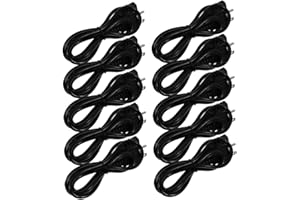 MUCKLILY 10Pcs Pure Copper Power Cable for Desktop Computer Monitor PC US Plug Replacement Cord with