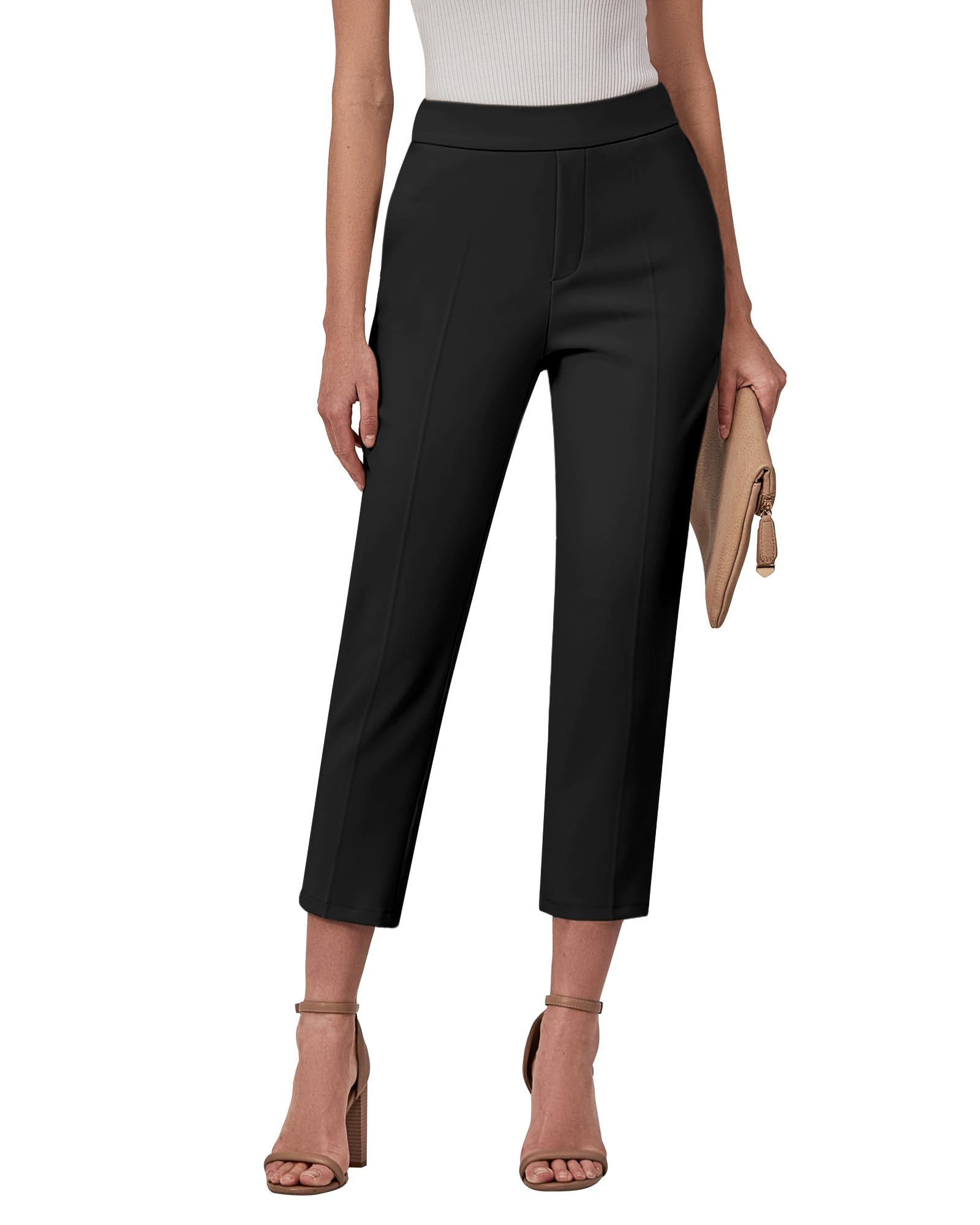 GRAPENT Women Black Pants Black Slacks Women High Waisted Black ...