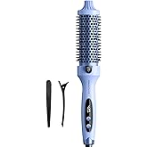 Wavytalk Thermal Brush Blowout Boost 1.5&Prime; Heat Round Brush for Blowout Look | Negative Ion Technology, Tourmaline Ceramic, 5 Temperature Settings Dual Voltage, Less Damage, Blue
