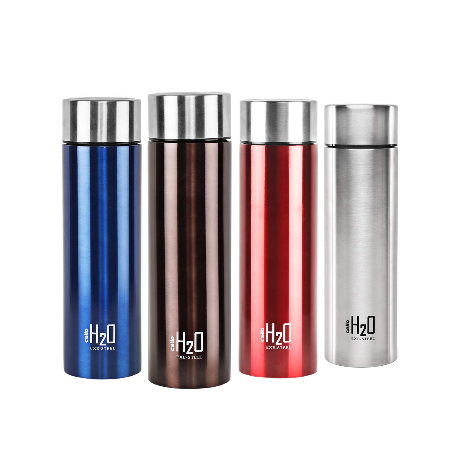 Buy Cello H2O Stainless Steel Water Bottle Set, 1 Litre, Set of 4