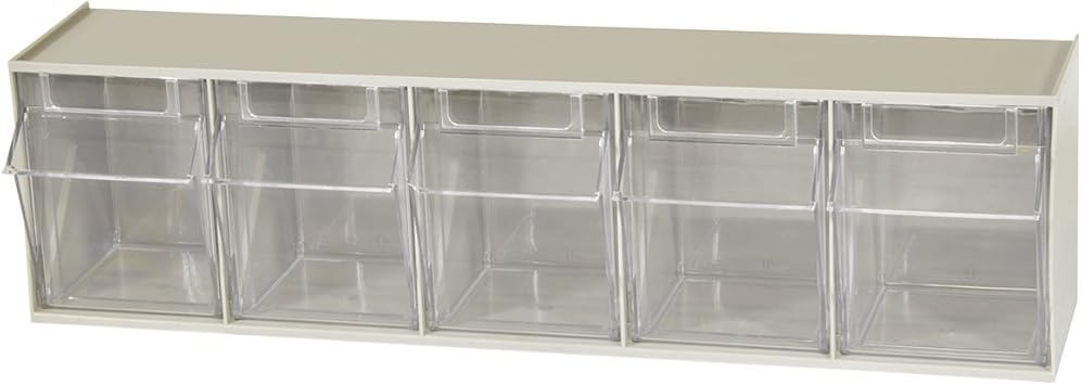 Akro Mils Horizontal Plastic Organizer Storage System Cabinet With 5 Tilt Out Bins 23 5 8 Inch Wide X 6 1 2 Inch High X 5 5 8 Inch Deep Stone Amazon Co Uk Diy Tools