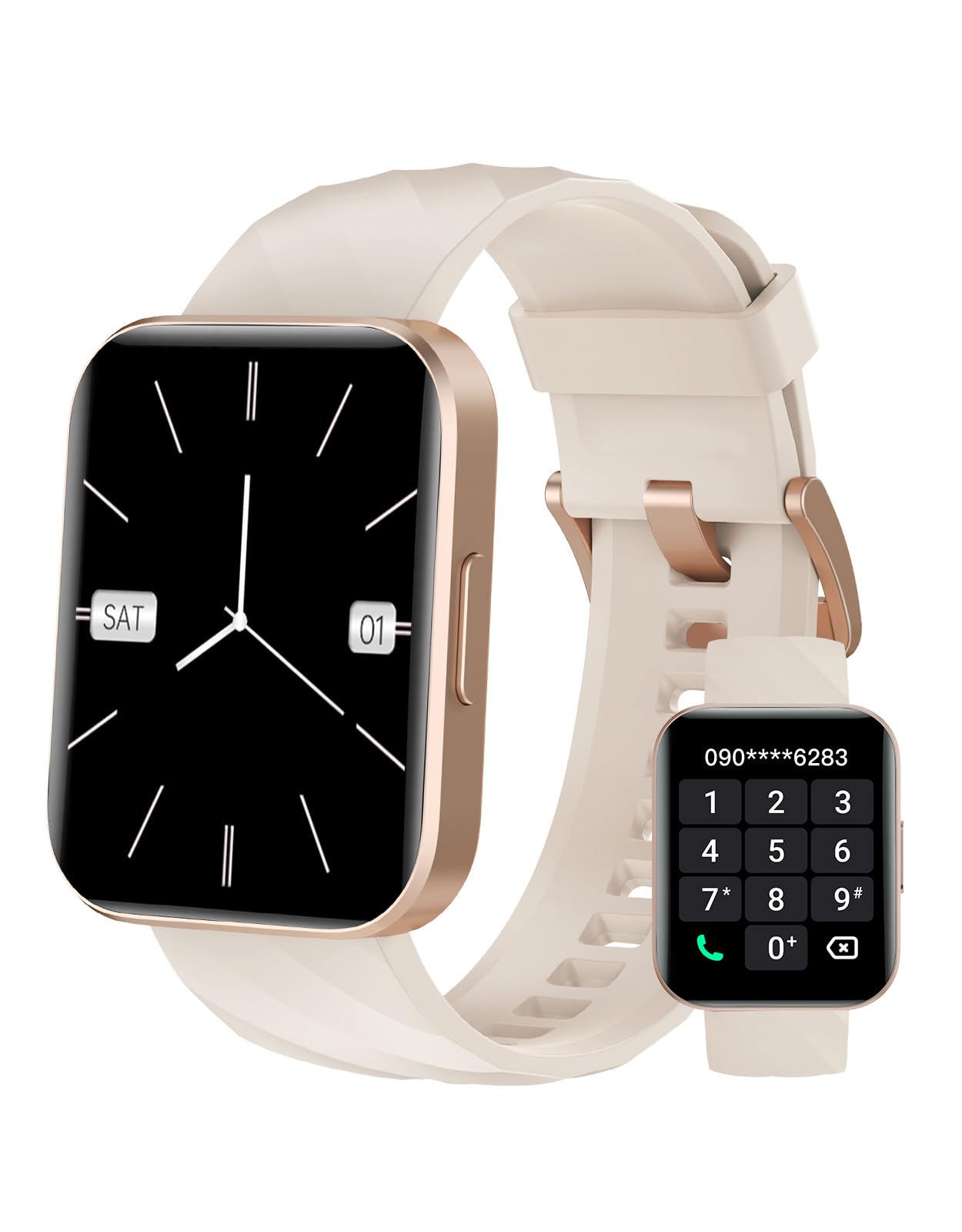 Dakofied スマートウォッチ iPhone対応 アンドロイド対応 Bluetooth通話 歩数計 Line通知 レディース メンズ 腕時計 Smart Watch 1.85インチ画面 100+種類運動モード 長持ちバッテリー 技適認証済み商品画像