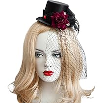 Chapeau Bibi Tête De Mort Pour Halloween - Accessoire Gothique Femme En Maille Et Feutre