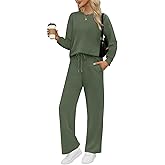 WIHOLL Lounge Sets for Women 2 Piece Travel Vacation Outfits Fall Sweatsuit Tracksuit