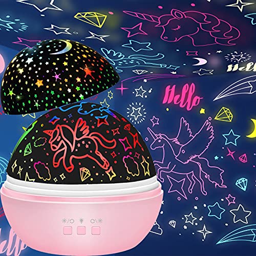 Unicorn Gifts for Girls Age 68,Unicorns and Starry Night Light Projector for Kids, Birthday