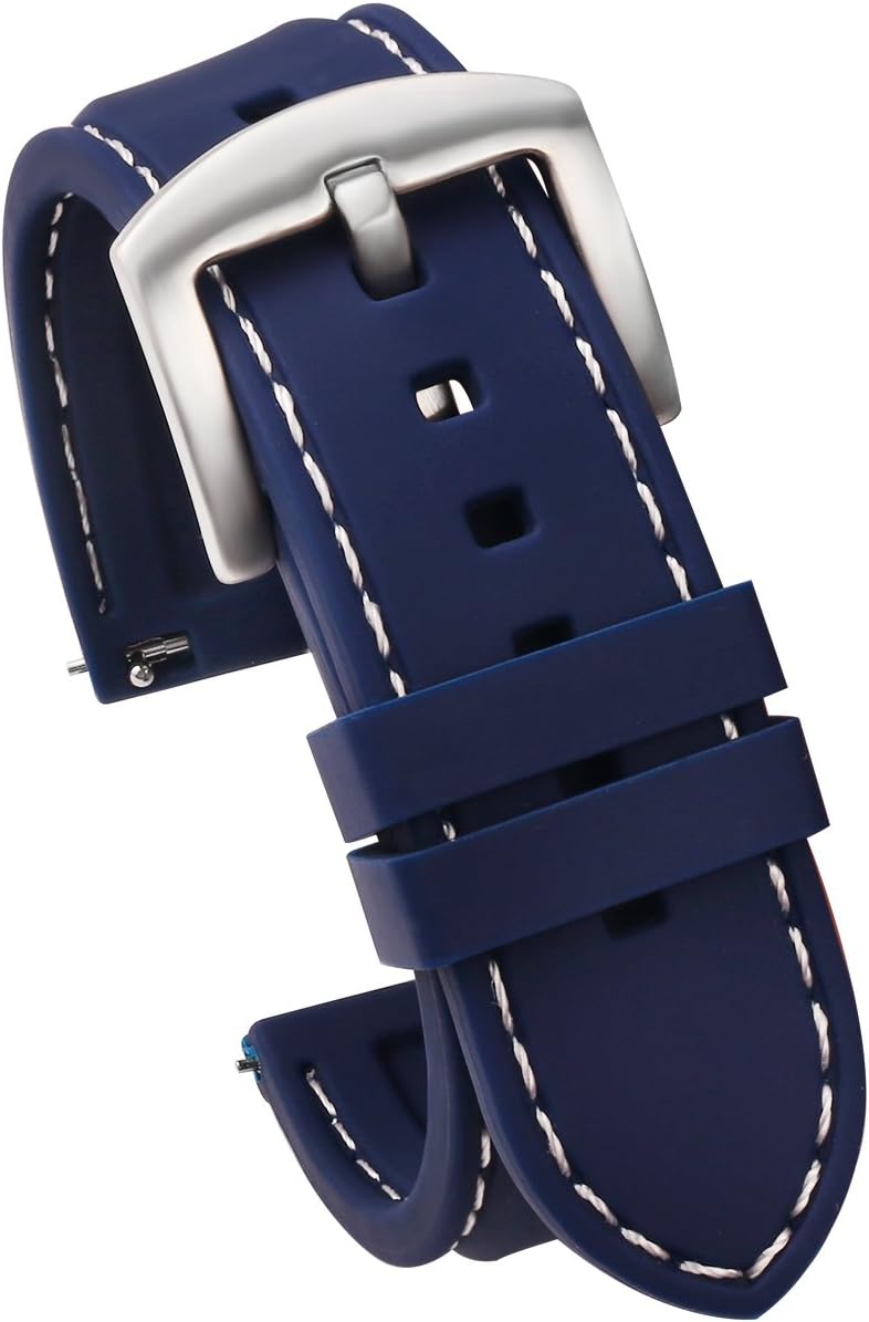 Quick Release Watch Straps (20mm or 22mm) - Soft Silicone Rubber Replacement Watch Band