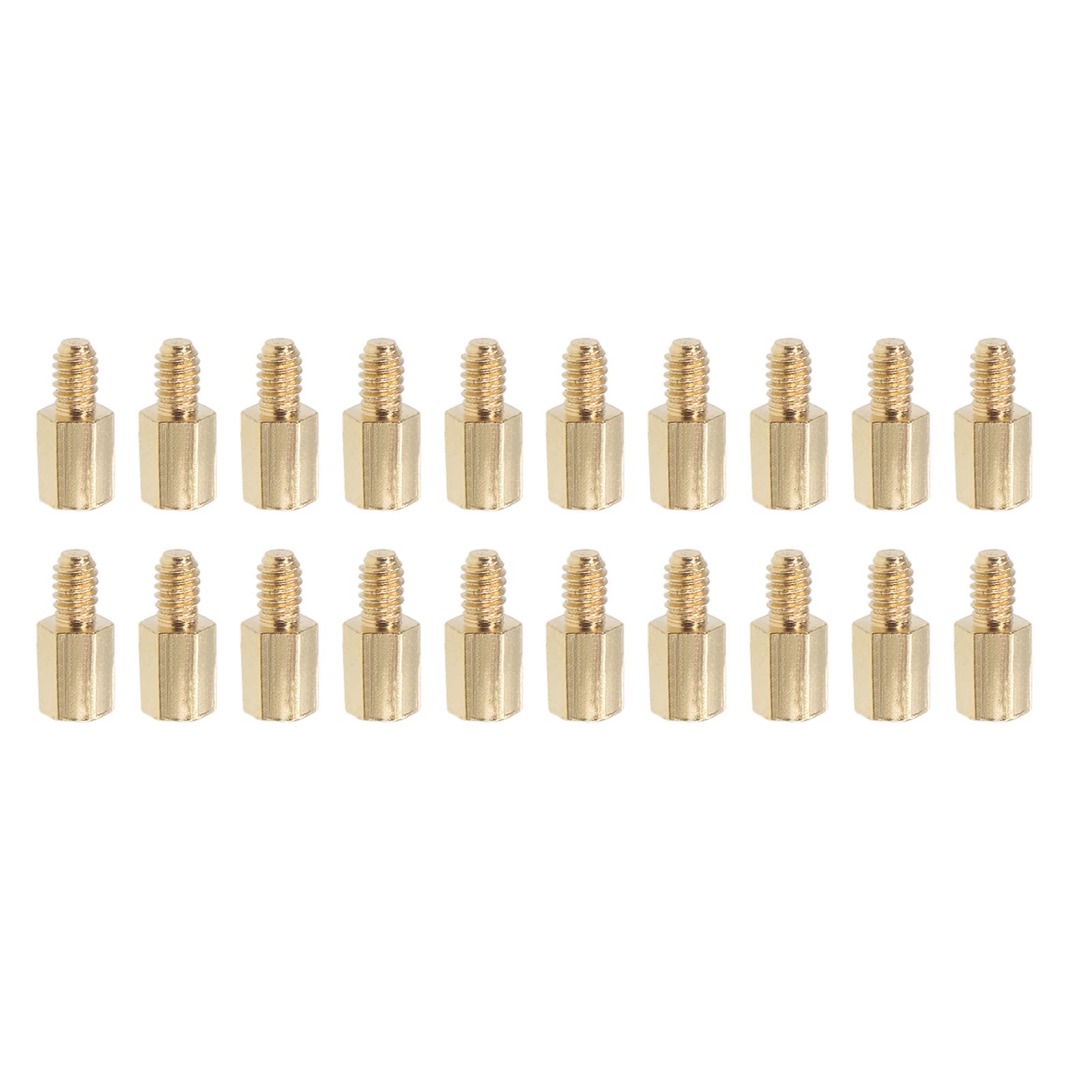 YOKIVE 20 Pcs M2 Standoff Screws, Brass Hex PCB Standoffs, Keep Height Consistent, Great for Motherboard (Gold Tone, 4mm+3mm)
