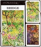 Claude Monet's Gardens at Giverny Themed Bridge Playing Card Set, includes Two Decks of Cards and Bridge Scoring Pad