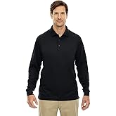 Ash City Core 365 Pinnacle Men's Performance Pique Polo Shirt, Black, Large