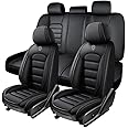 5 Seat Covers for Toyota FJ Cruiser 2007-2014,Premium Nappa Leather Car Seat Covers Car Seat Cushions,Waterproof Soft Seat Covers for Cars,Interior Accessories Airbag Compatible（Standard-Black）