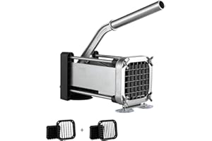 VEVOR French Fry Cutter, Potato Slicer with 1/2-Inch and 3/8-Inch Stainless Steel Blades, Manual Potato Cutter Chopper with S