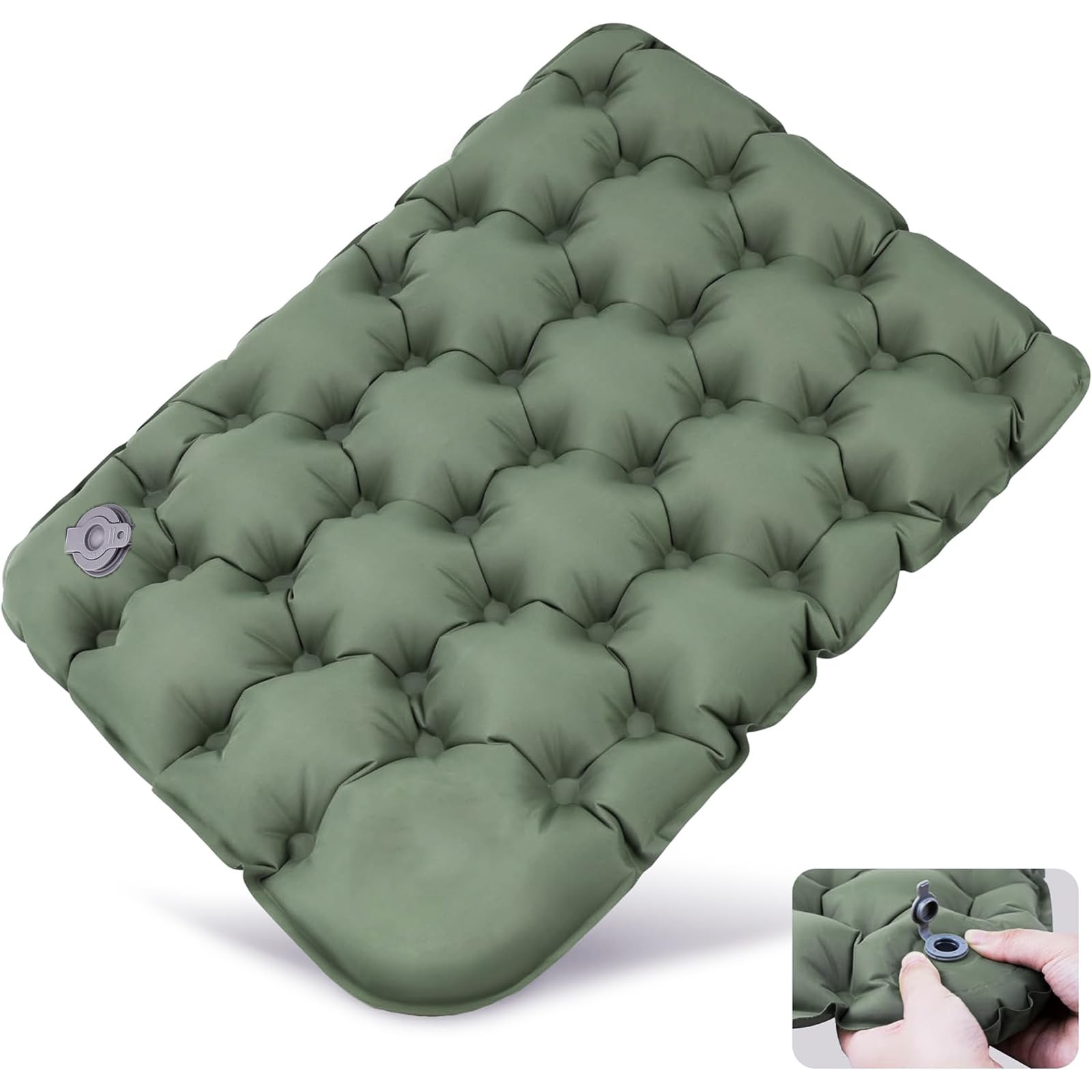 Photo 1 of TxufrDo Lnflatable Cushion Portable Air Sitting Pad for Stadium Camping Travel Office Lightweight Waterproof Design with Carry Bag Quick-Deflate Compact Camp Chair Accessories