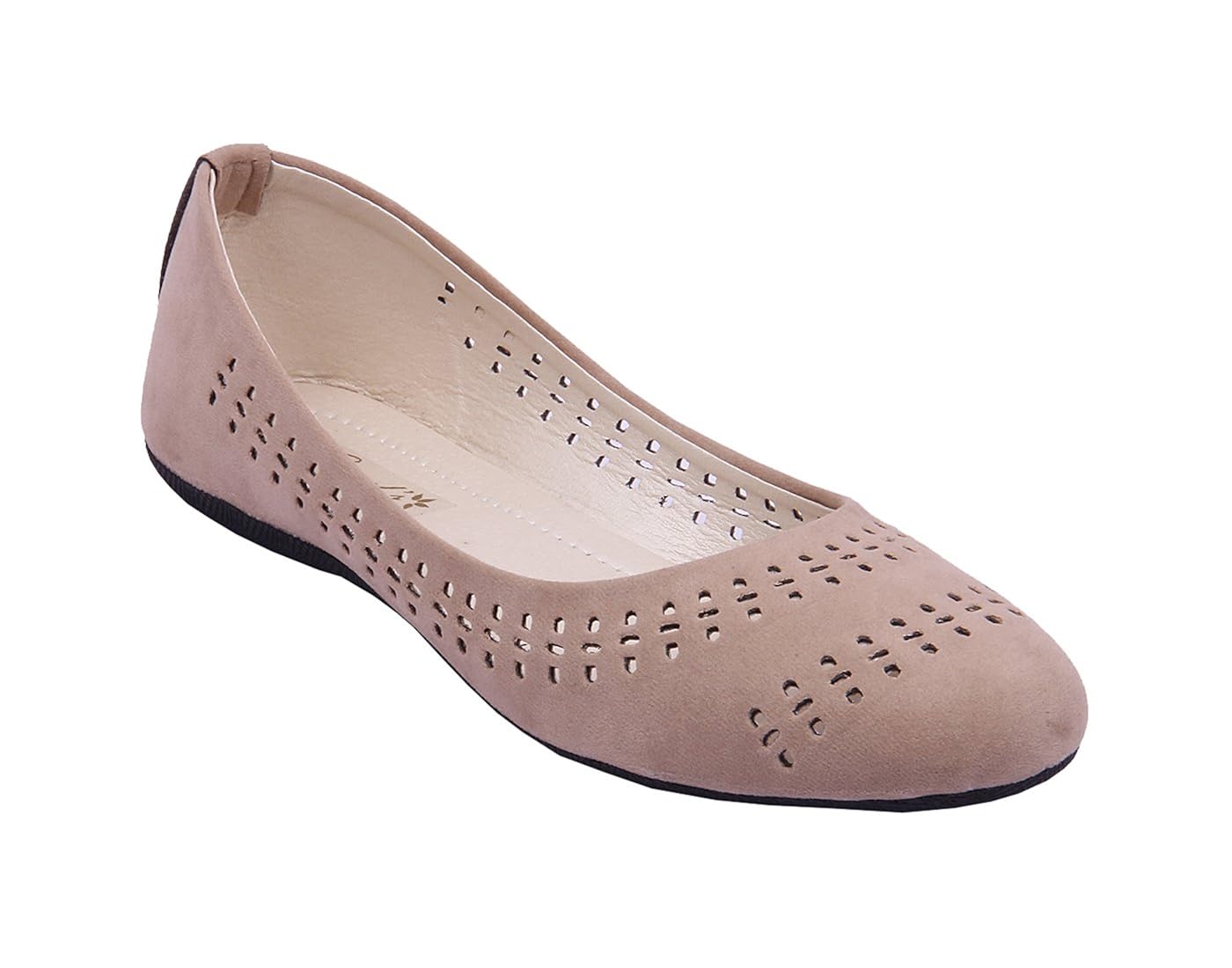 goyal's women's beige synthetic ballerinas