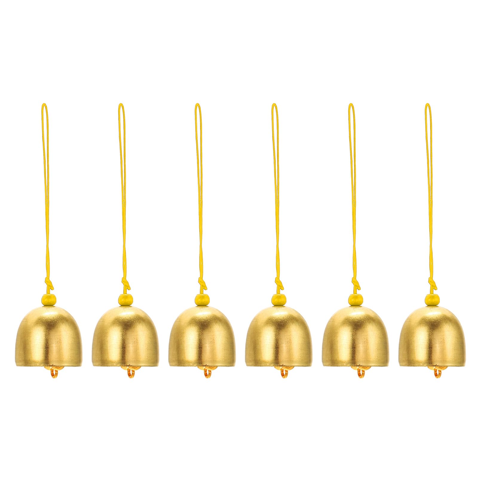 PATIKIL 6 Pcs Wind Chime, Hanging Bells Temple Bells Retro Outdoor Hanging Metal Chinese Wind Chime for Outside Garden Camping, Gold Yellow