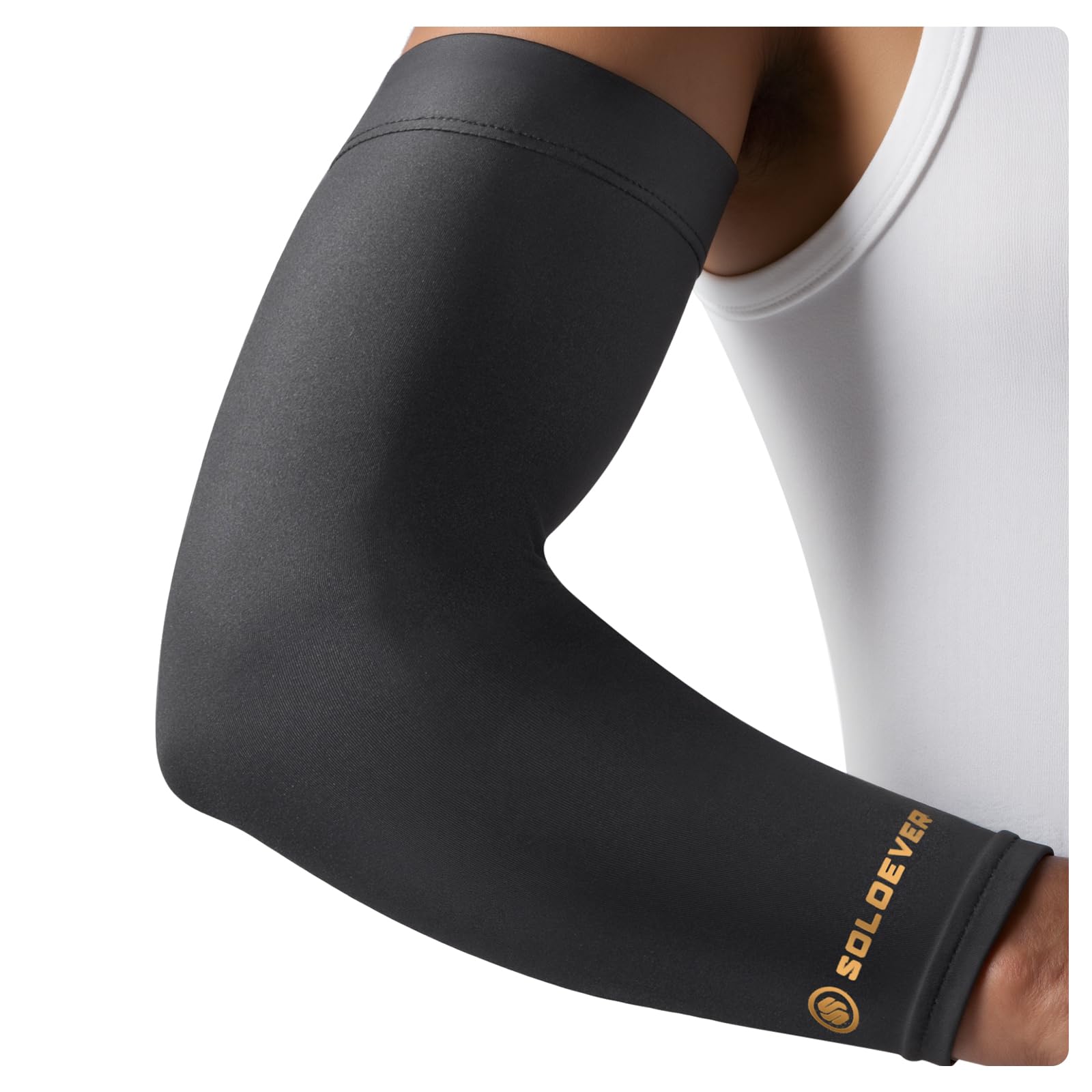 Photo 1 of [360° Full Compression] Copper Arm Sleeves for Men & Women, [Ultra Breathable] Arm Brace for Forearm, Bicep, Triceps, Tennis Elbow, Basketball, Golf, Arthritis, Tendonitis, Bursitis (Black, L/XL)