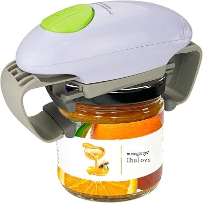 Chulovs Electric Jar Opener White - Hands Free Automatic Kitchen Gadget