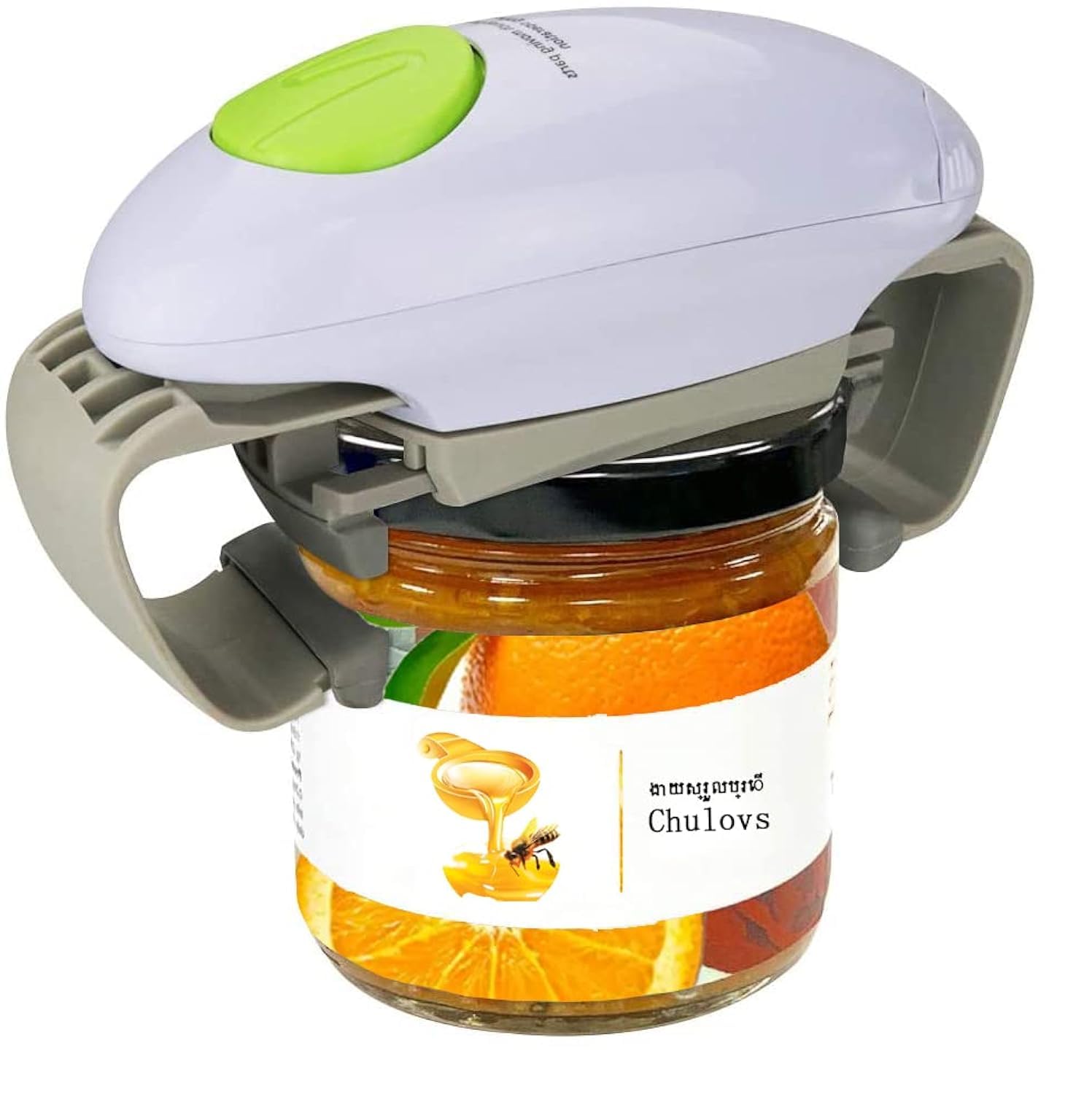 Chulovs Electric Can Opener, Kitchen Helper, Heavy Duty Automatic Can Opener for New Sealed Jars, Hands Free Can Opener with Less Effort to Open (White)