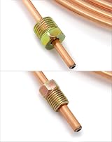 QWORK Copper Plated Brake Pipe 3/16 in x 25 ft with 16 Nuts OD 4.76mm ID 3.3mm view 5