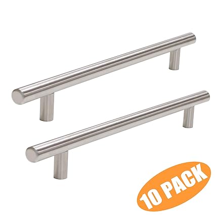 Probrico T Bar Cabinet Pulls Stainless Steel Kitchen Cabinet Handles Bedroom Dresser Knobs Wholesale 10 Pack Cc 7 9 16 Inch