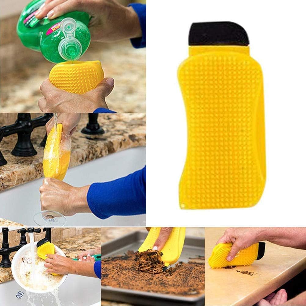 Macabolo 3 in 1 silicone cucina frutta verdura spazzola lavapavimenti  double-face spugna da cucina utensile da cucina spazzola accessori Spazzole  di pulizia farmaki.gr
