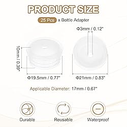 PATIKIL Bottle Adapter 0.77"/18mm, 25 Pcs Press in