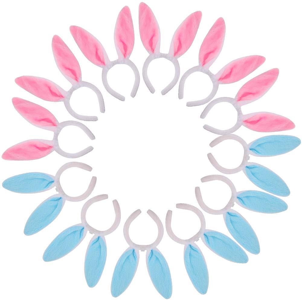 LOKIPA 12 Plush Bunny Ears Hairbands, Bunny Headband Easter Bunny Ears Hairbands for Easter Party Decoration