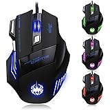[New Version] Zelotes 7200 DPI 7 Buttons LED Optical USB Wired Gaming Mouse Mice for Gamer PC MAC