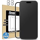 Mothca 2 Pack Matte Glass Screen Protector for iPhone 16 Plus [6.7 inch] + 2 Pack Camera Lens Protector, Anti-Glare & Anti-Fingerprint Case Friendly Tempered Glass Film, Bubble Free, Smooth as Silk
