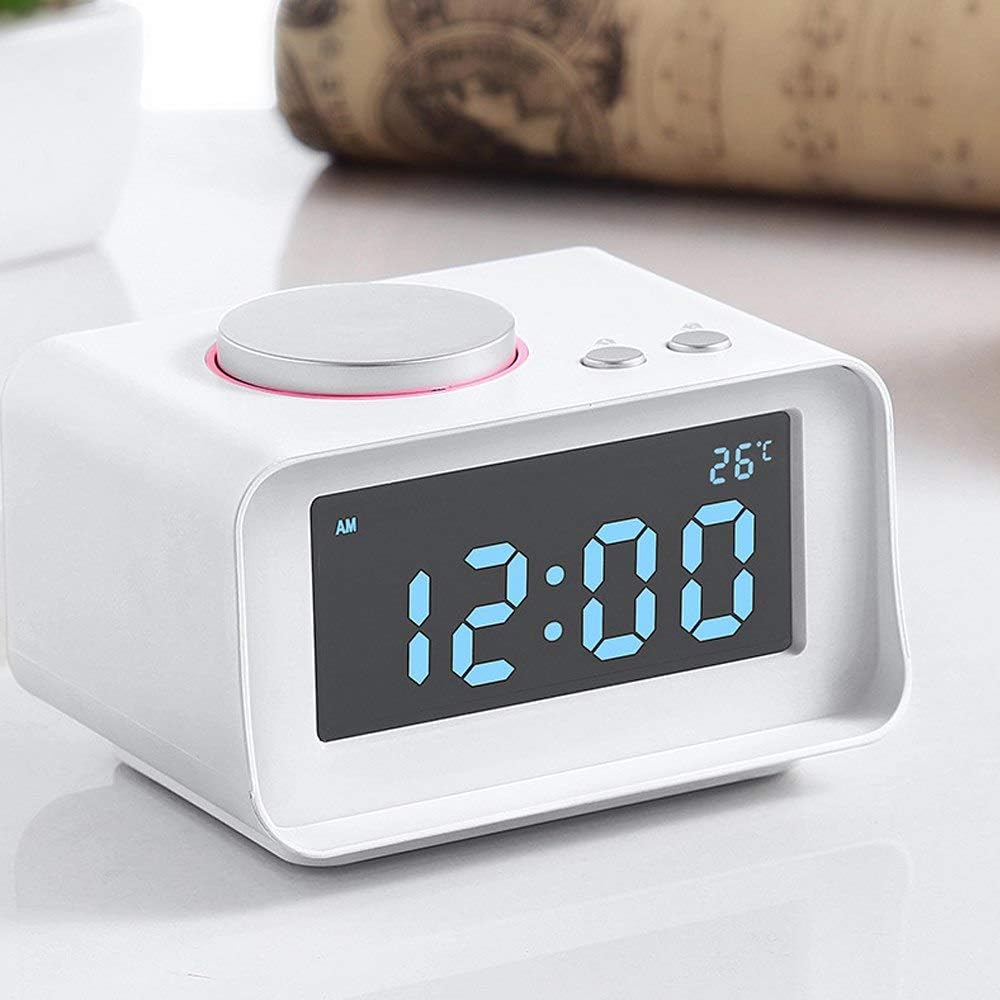 ABEDOE Multi-Function FM Radio Alarm Clock Smart Digital Alarm Clock Dual USB AUX Function Connect to MP3 MP4 PDA (EU Plug)
