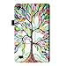 Fintie Folio Case for Amazon Fire (Previous 5th Generation, 2015 7 inch) - Slim Fit Premium Vegan Leather Standing Protective Cover, Love Tree