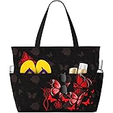 CHAOS MONKEY Women Large Beach Bag Sandproof Waterproof Travel Weekender Foldable Tote Bag for Pool Vacation Gym
