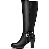 mysoft Women's Knee High Boots Chunky Heel Boots with Zipper