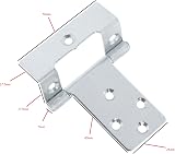 Just Accessories Large 50mm Cranked Flush Hinges Silver Cabinet Doors (4) view 4
