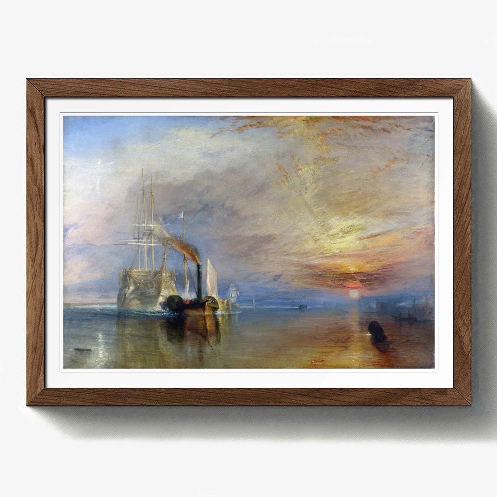 Arty Pie "J.M.W. Turner The Fighting Temeraire" Print with Walnut Frame , Multi-Colour, A2 Size, 24.5 x 18-Inch
