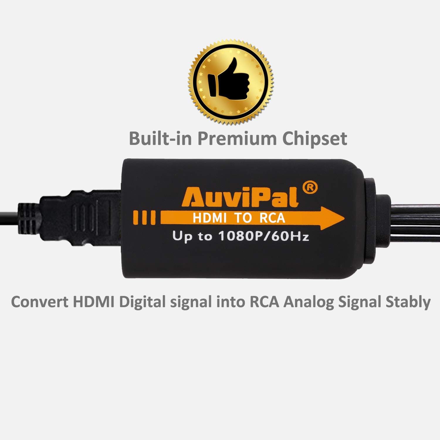 AuviPal 1080P HDMI to RCA Converter, HDMI to AV Composite Adapter Cable
