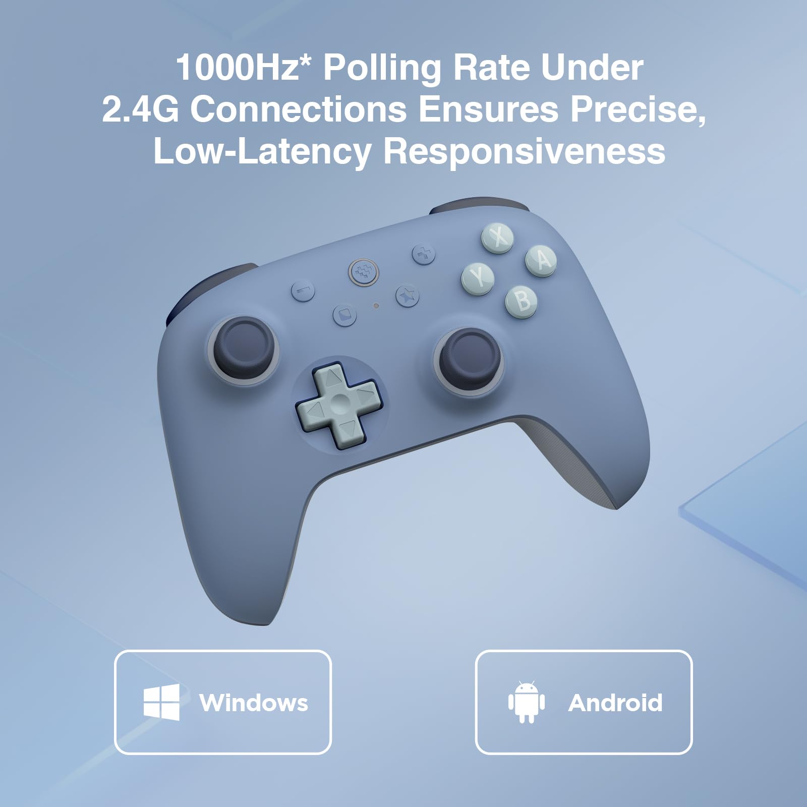 8Bitdo Ultimate 2C Wireless Controller for Windows PC and Android, with 1000Hz Polling Rate, Hall Effect Joysticks and Hall Triggers, and Remappable L4/R4 Bumpers (Dark Blue)
