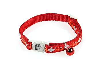 SwissPet Katzenhalsband mit Sicherheitsverschluss I Rot I mit Glocke I reflektierend