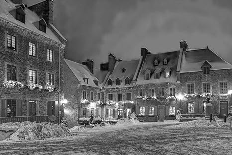 Amazon 75cmx50cm 黒と白 アート印刷 絵画風 キャンバス 壁紙ポスター はがせるシール式 冬のスノーストリート ウォールステッカー シール式ステッカー 飾り 写真 フォト 壁 インテリア おしゃれ 剥がせる ウォールステッカー オンライン通販