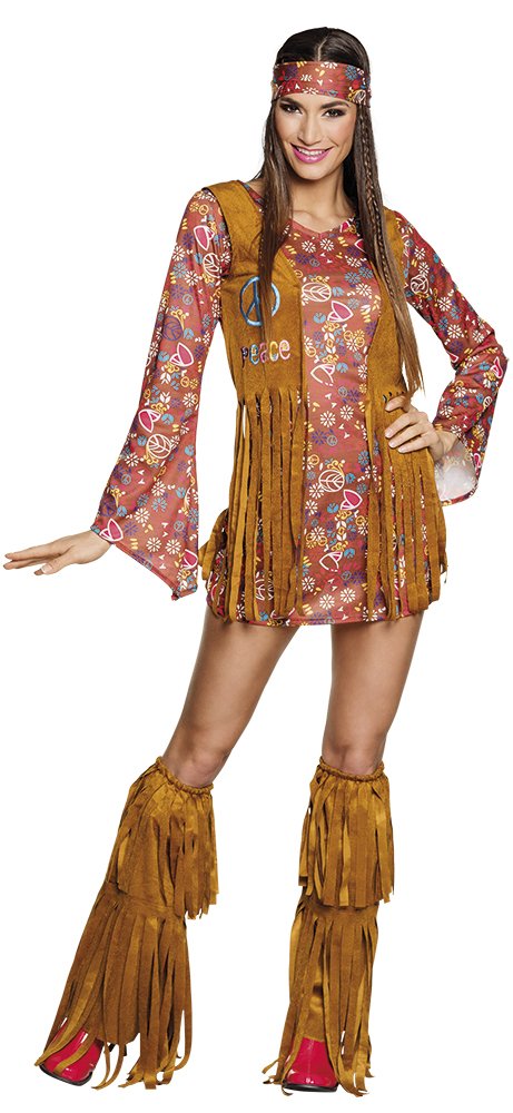 Boland 83665 Adult Hippie Hottie Costume, Women, 44/46