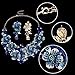 EVER FAITH Women's Crystal Elegant Flower Leaf Bridal Necklace Earrings Set Dark Blue Gold-Tone