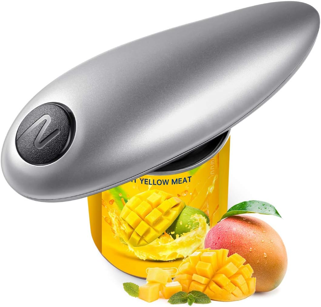Electric Can Opener, Restaurant can Opener, Smooth Edge Automatic with One-Touch Start - Chef's Best Choice（New-Silver)